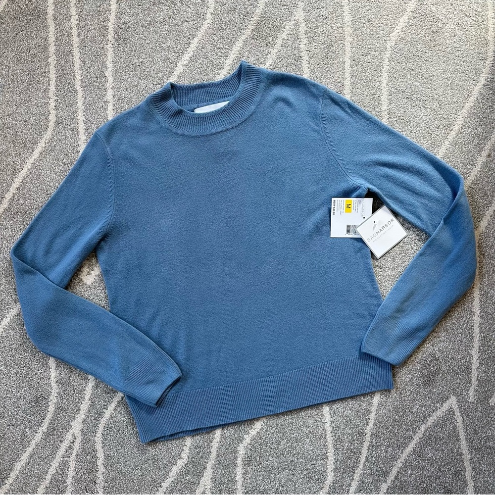 Sag Harbor Blue Crewneck Sweater